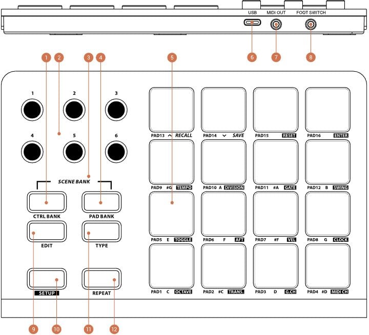 cme xjam midi pad controller