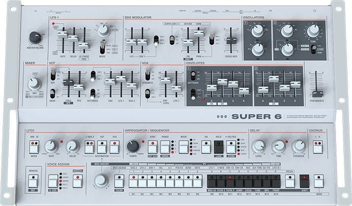 UDO Audio Super 6 Desktop 12-Voice Polyphonic, Digital-Analog Hybrid Synthesizer