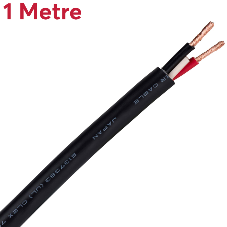 3103-00 High Definition Professional Hi-Fi Speaker Cable, 2x 4,0 mm² | Black 1mt