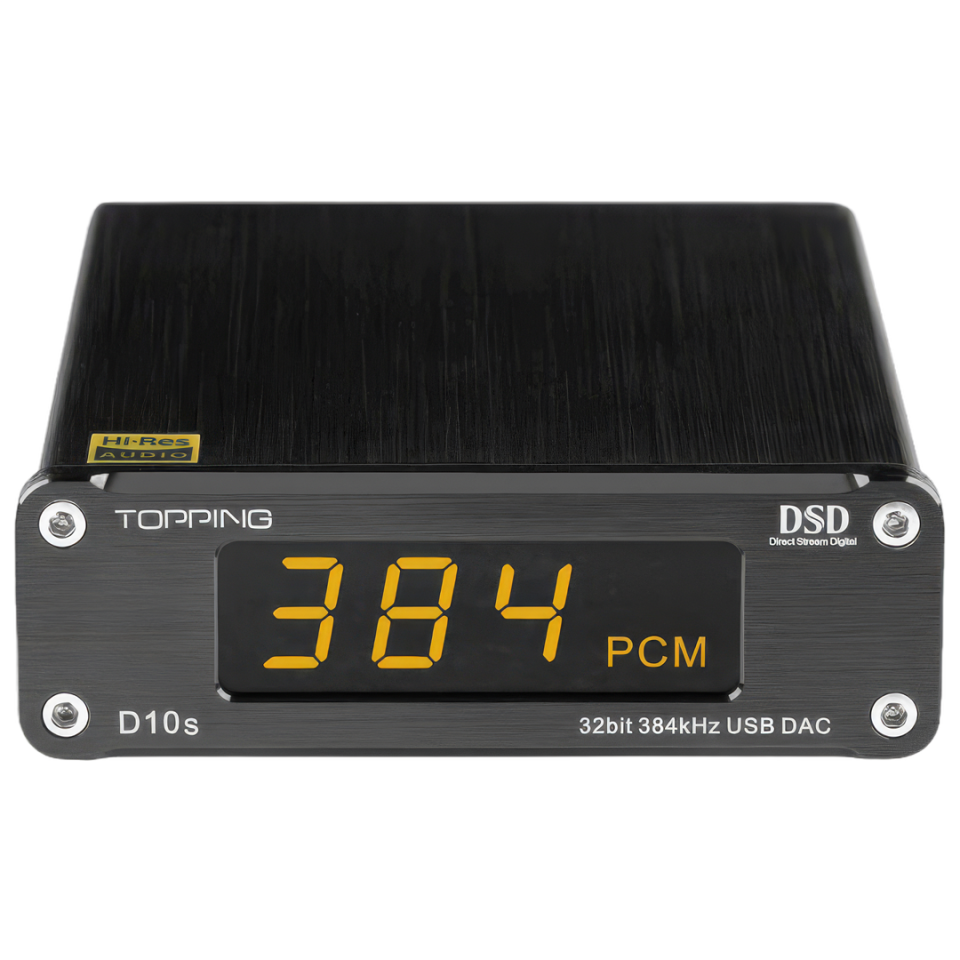 D10S DAC USB 32bit/384kHz DSD 256 XMOS U208 ES9038Q2M | Black