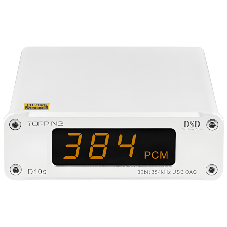 D10S DAC USB 32bit/384kHz DSD 256 XMOS U208 ES9038Q2M | Silver