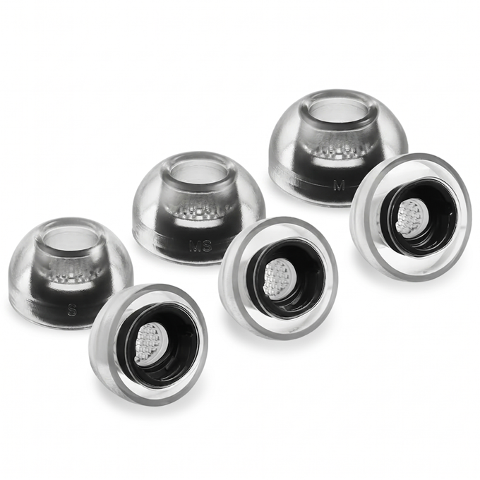 Crystal for Galaxy Buds 3 Pro Smoky Black (S/MS/M) 3 Çift