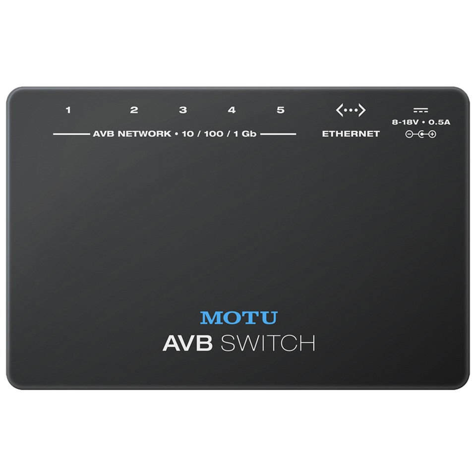 Motu AVB Switch | AVB uyumlu Ses Arayüzleri için 5 Bağlantı