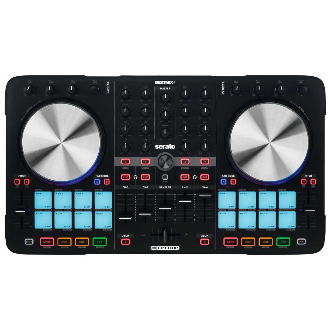 Reloop PCDJコントローラー BEAT MIX4 Reloop Beatmix 4 MK2 - 4 Kanal Serato Pad'li DJ Kontrolör / Controller